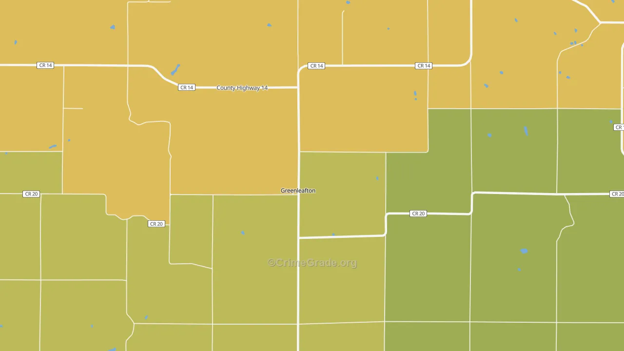 Greenleafton, MN Map of Theft Rates