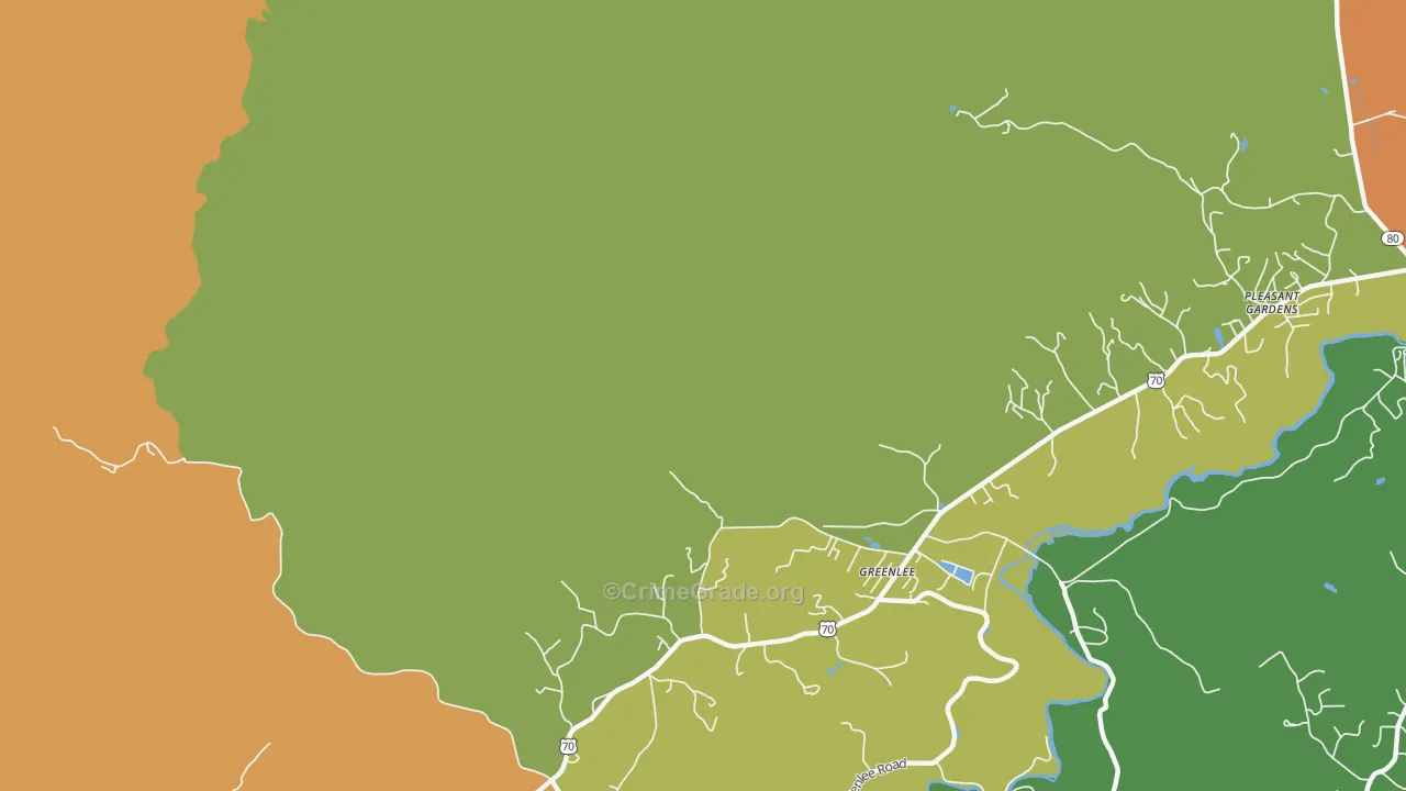 Greenlee, NC Map of Theft Rates