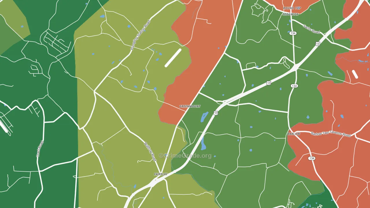 Greenmount, PA Map of Theft Rates