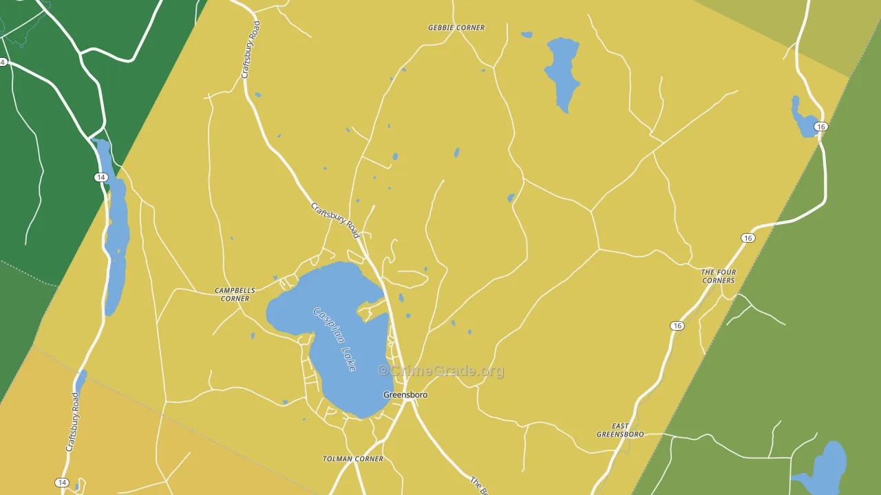 Greensboro, VT Map of Theft Rates
