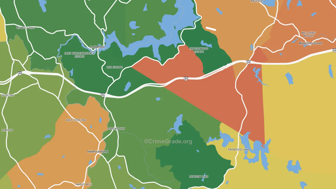Greentown, PA Map of Theft Rates