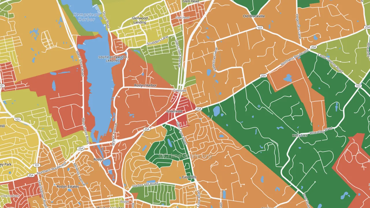 Greenvale, NY Map of Theft Rates