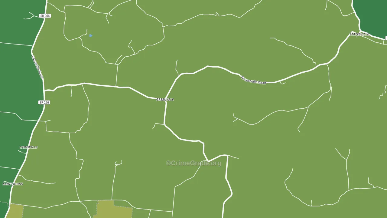 Greenvale, TN Map of Theft Rates