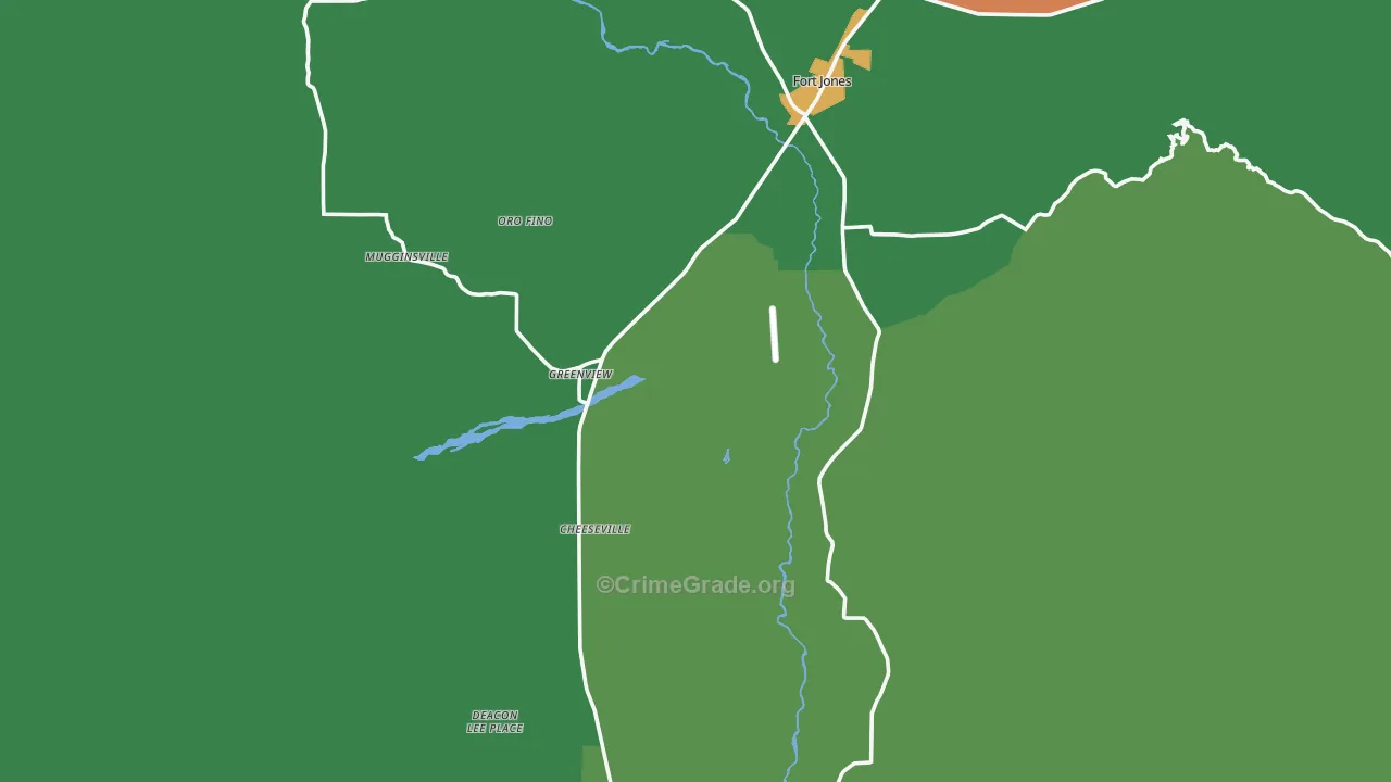 Greenview, CA Map of Theft Rates