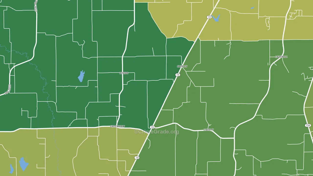 Greenview, TX Map of Theft Rates