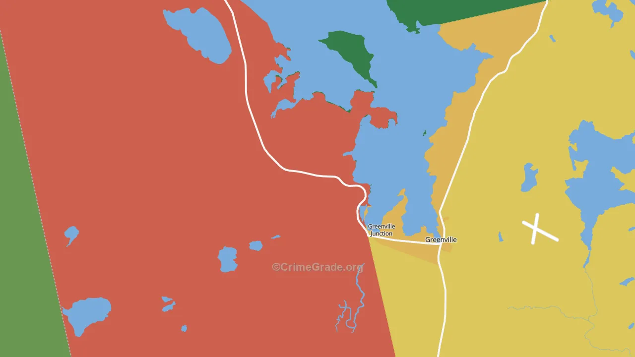 Greenville Junction, ME Map of Theft Rates
