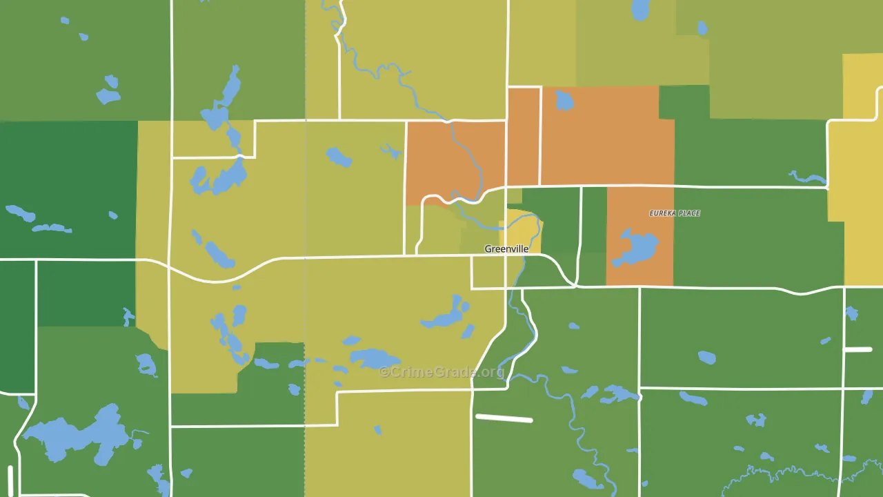 Greenville, MI Map of Theft Rates