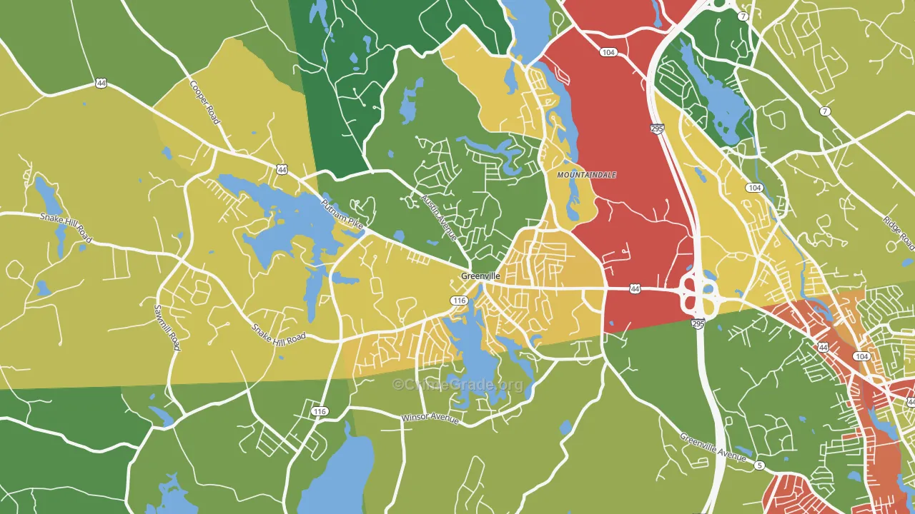 Greenville, RI Map of Theft Rates