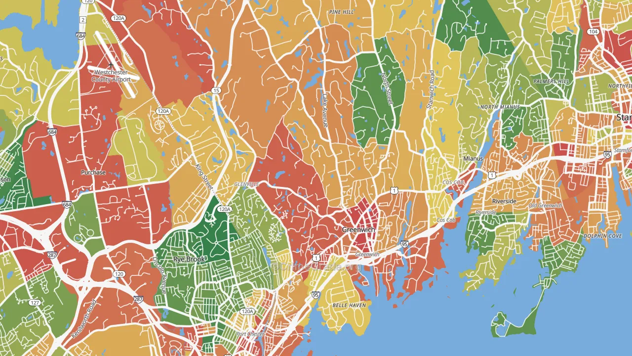 Greenwich, CT Map of Theft Rates