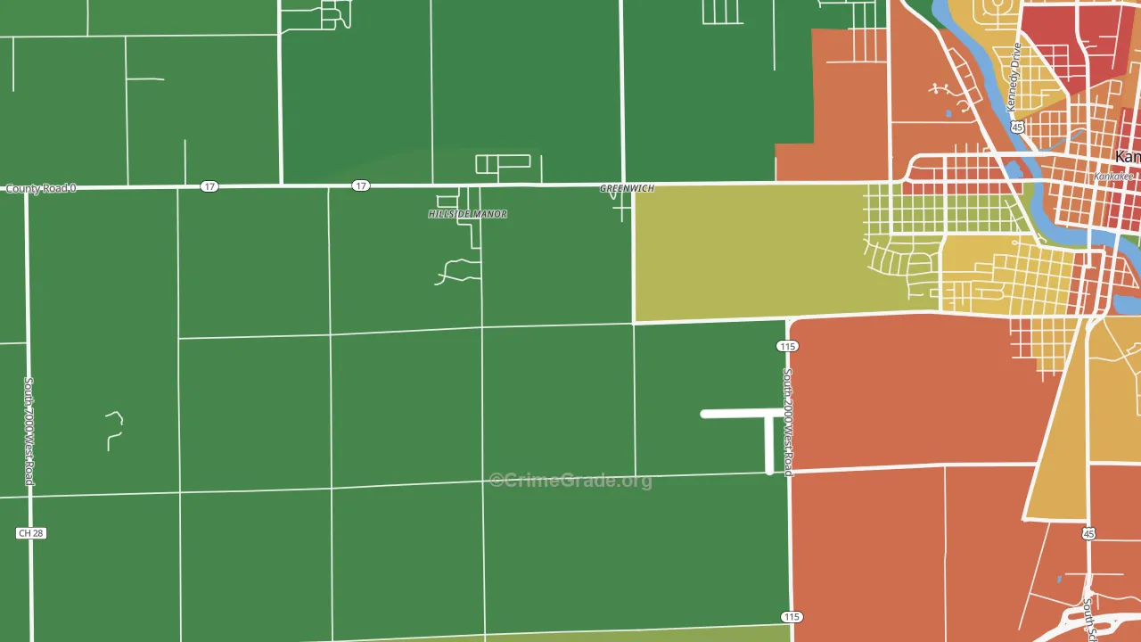 Greenwich, IL Map of Theft Rates