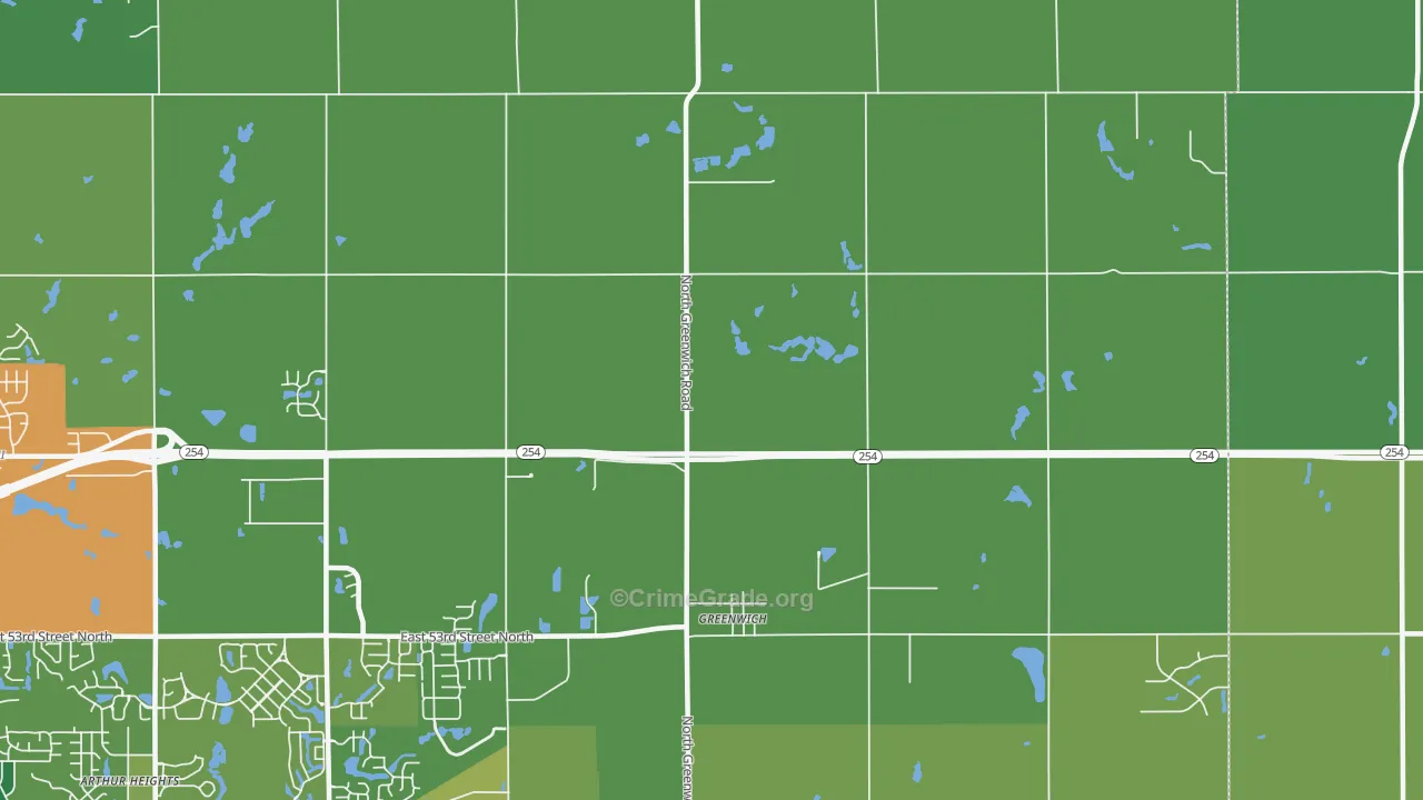 Greenwich, KS Map of Theft Rates