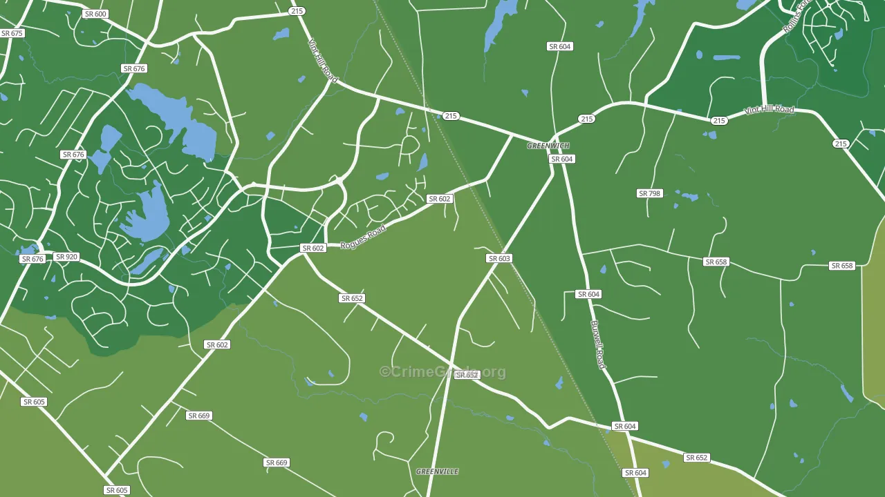 Greenwich, VA Map of Theft Rates