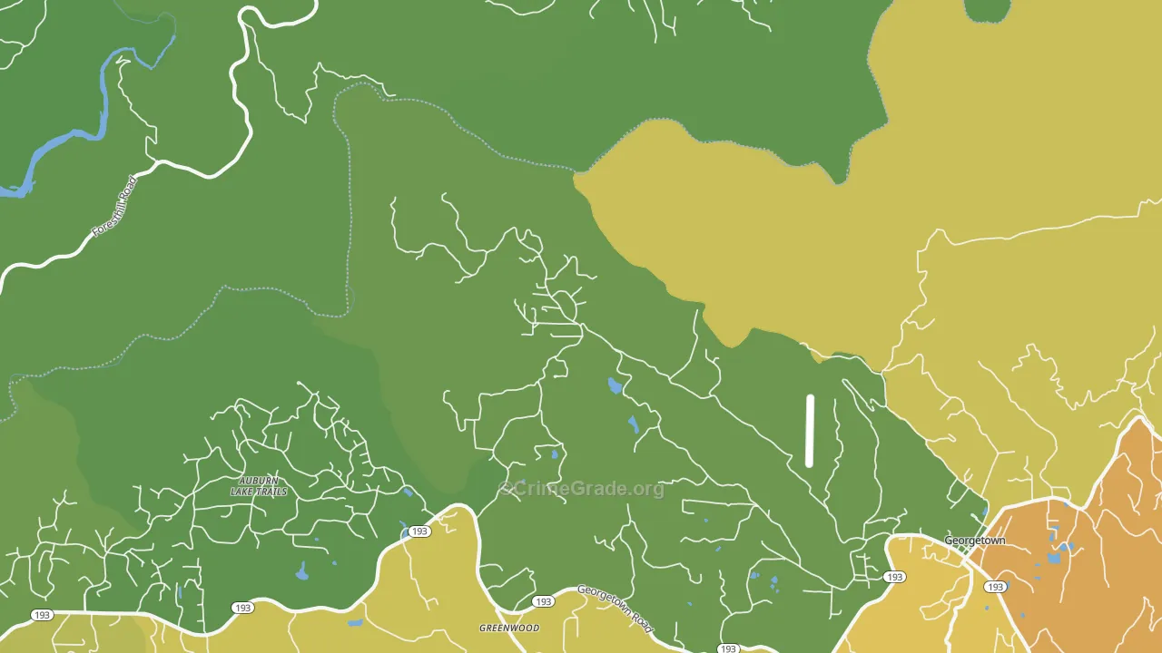 Greenwood, CA Map of Theft Rates