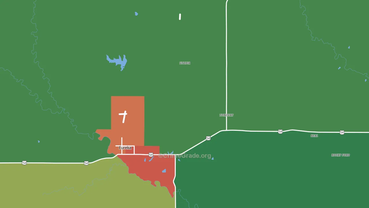 Greenwood County, KS Map of Theft Rates