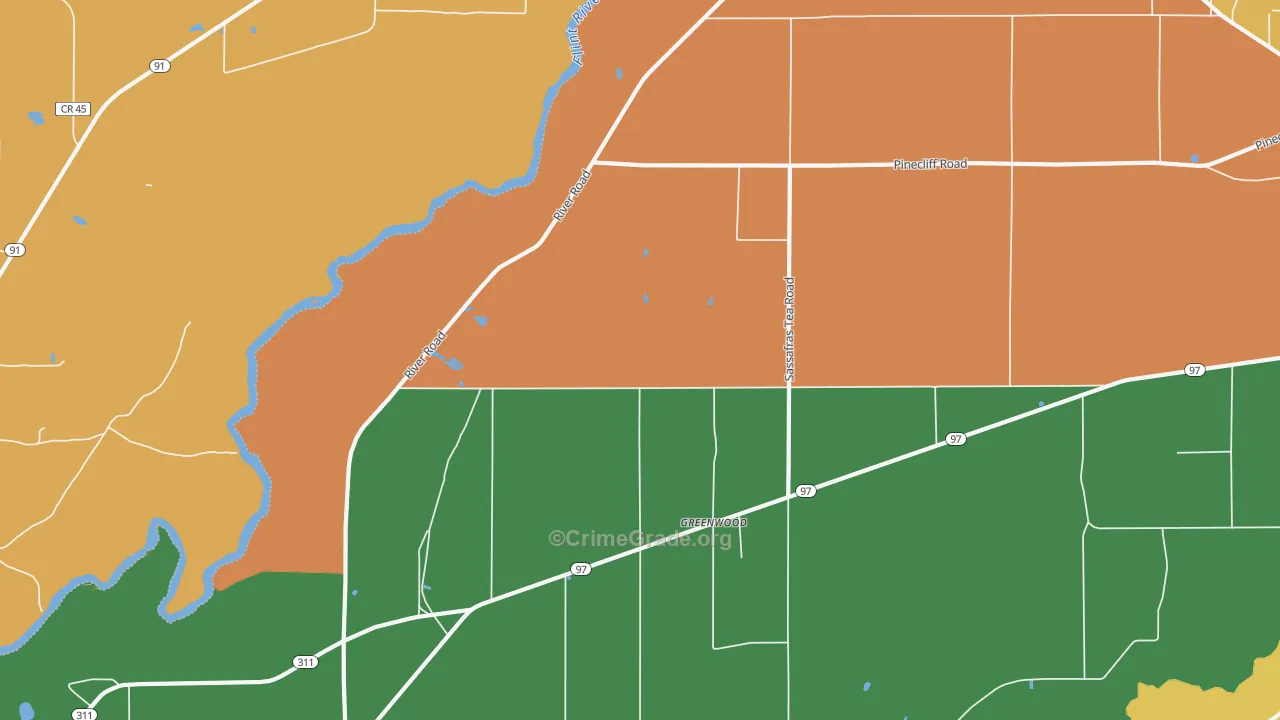 Greenwood, GA Map of Theft Rates