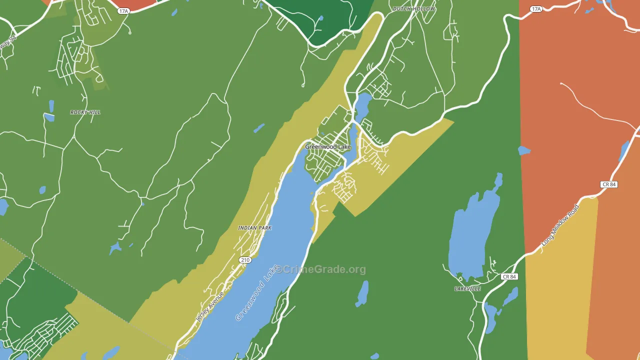 Greenwood Lake, NY Map of Theft Rates