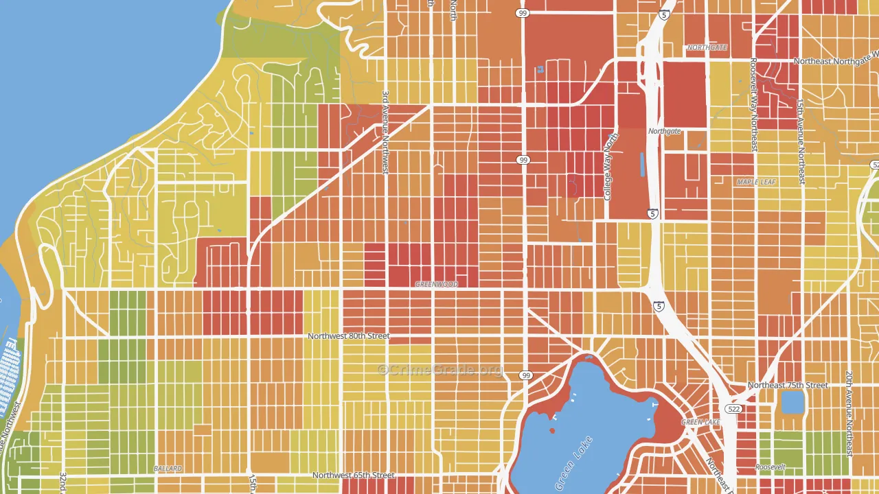 Greenwood, Seattle, WA Map of Theft Rates