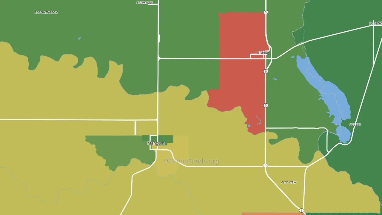 Greer County, OK Map of Theft Rates