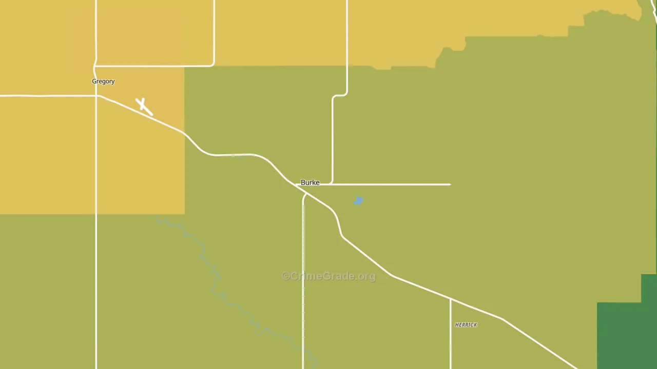 Gregory County, SD Map of Theft Rates