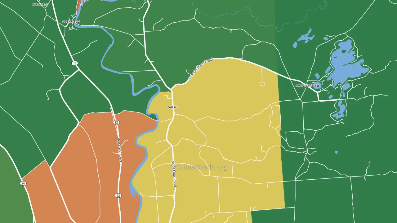 Greig, NY Map of Theft Rates