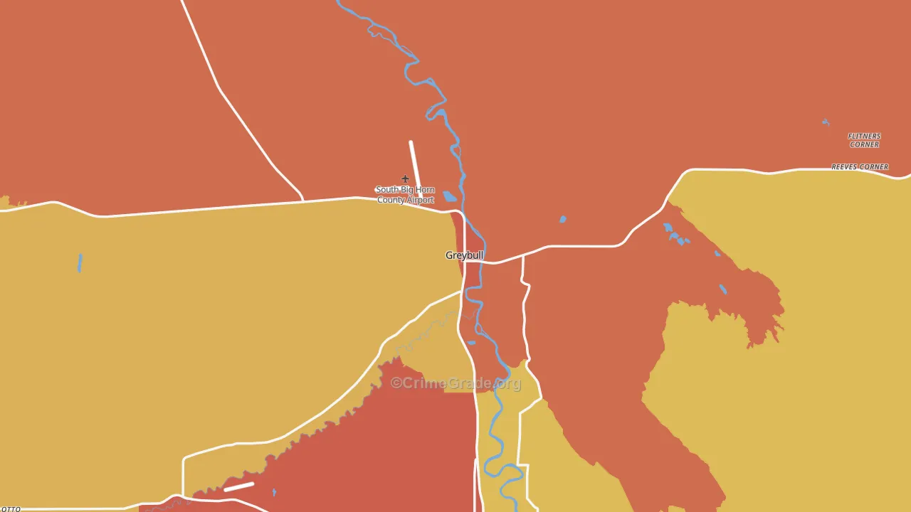Greybull, WY Map of Theft Rates