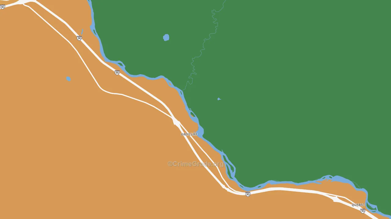 Greycliff, MT Map of Theft Rates