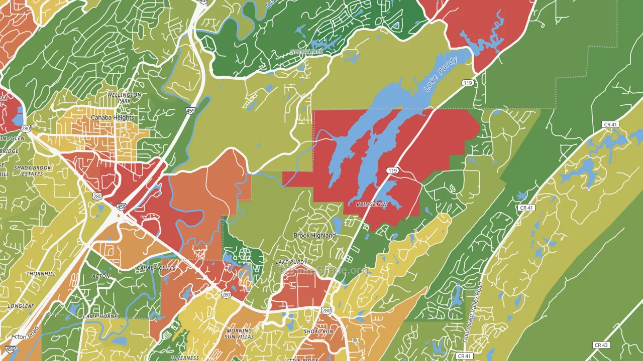 Greystone, Birmingham, AL Map of Theft Rates