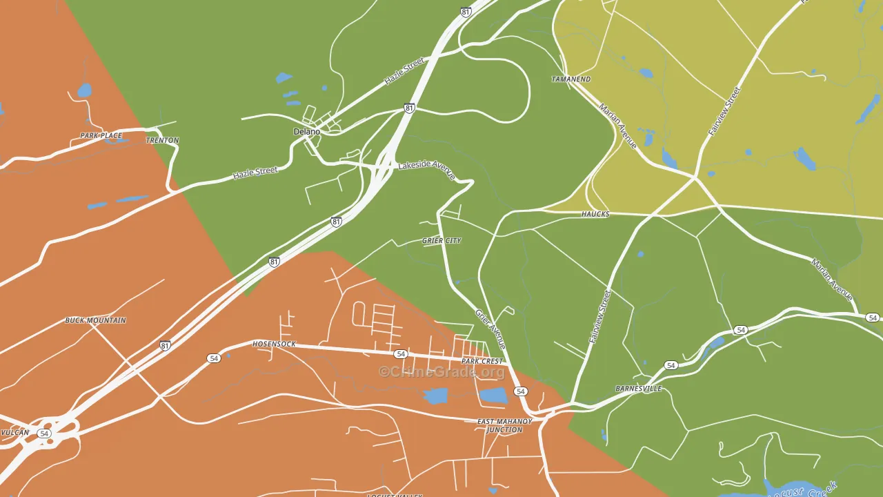 Grier City, PA Map of Theft Rates