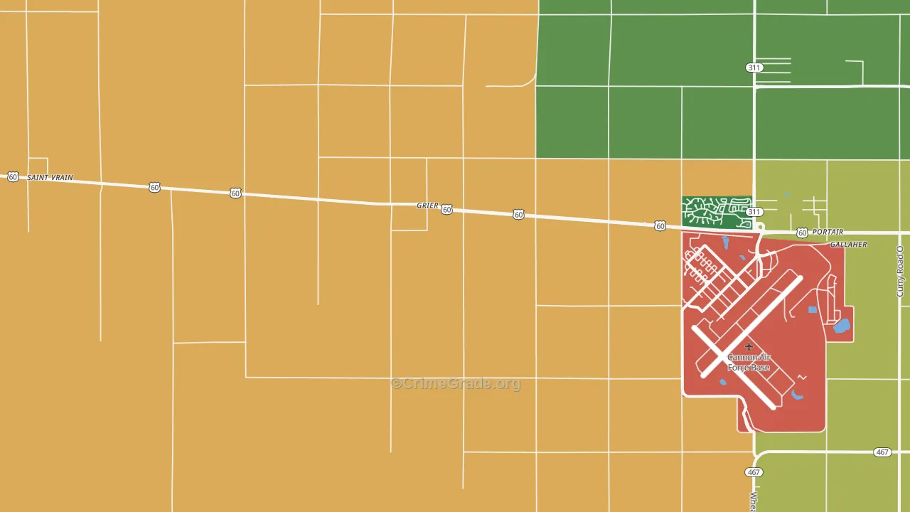 Grier, NM Map of Theft Rates