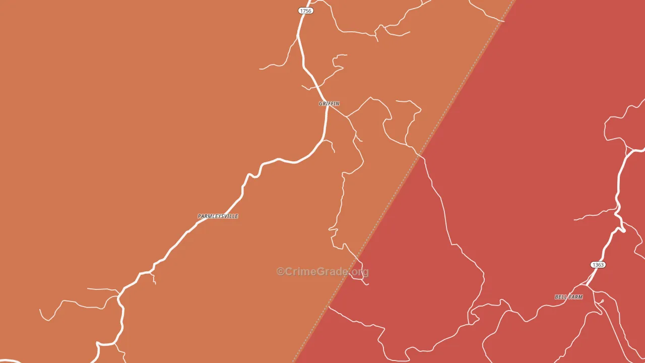 Griffin, KY Map of Theft Rates