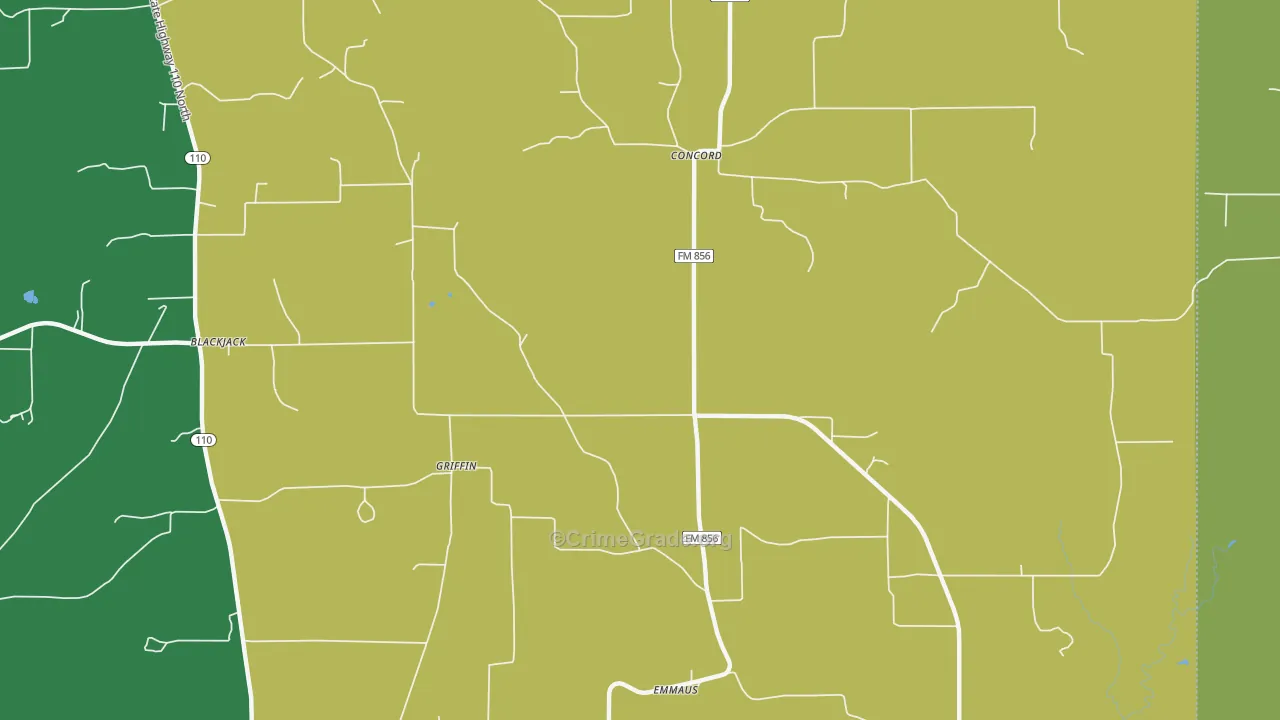 Griffin, TX Map of Theft Rates