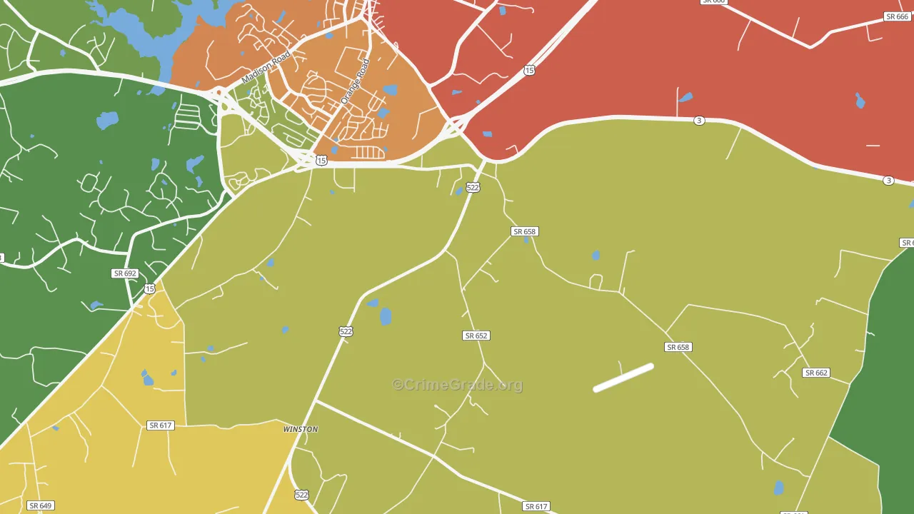 Griffinsburg, VA Map of Theft Rates