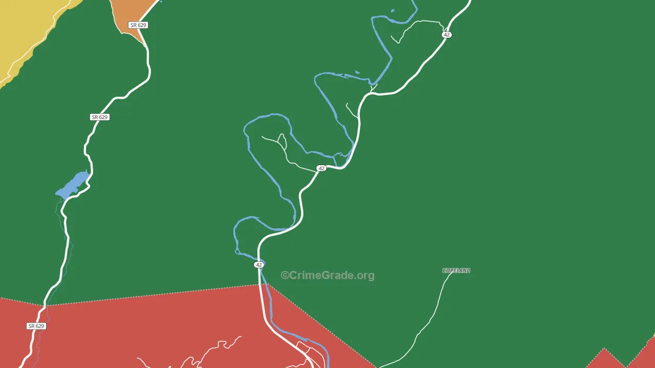Griffith, VA Map of Theft Rates