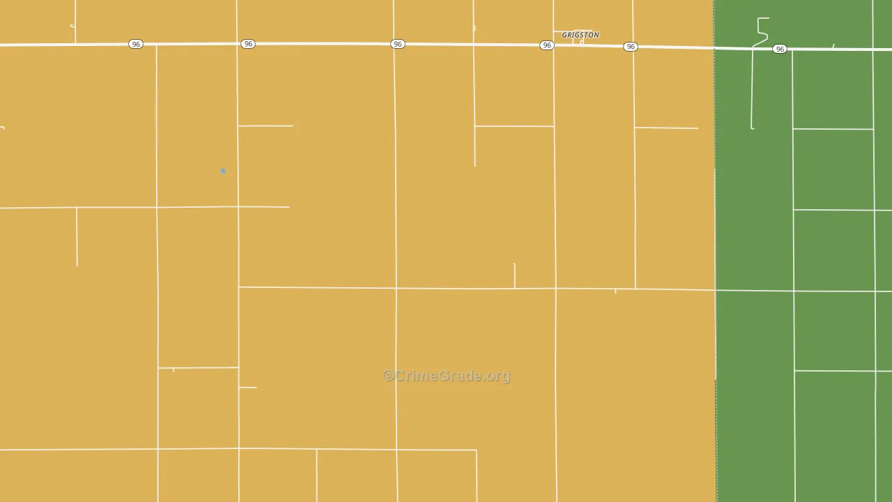 Grigston, KS Map of Theft Rates