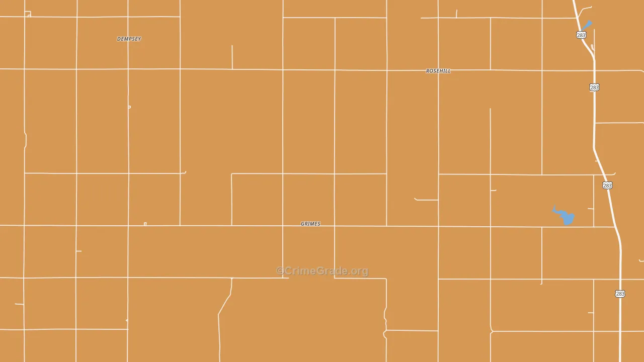 Grimes, OK Map of Theft Rates