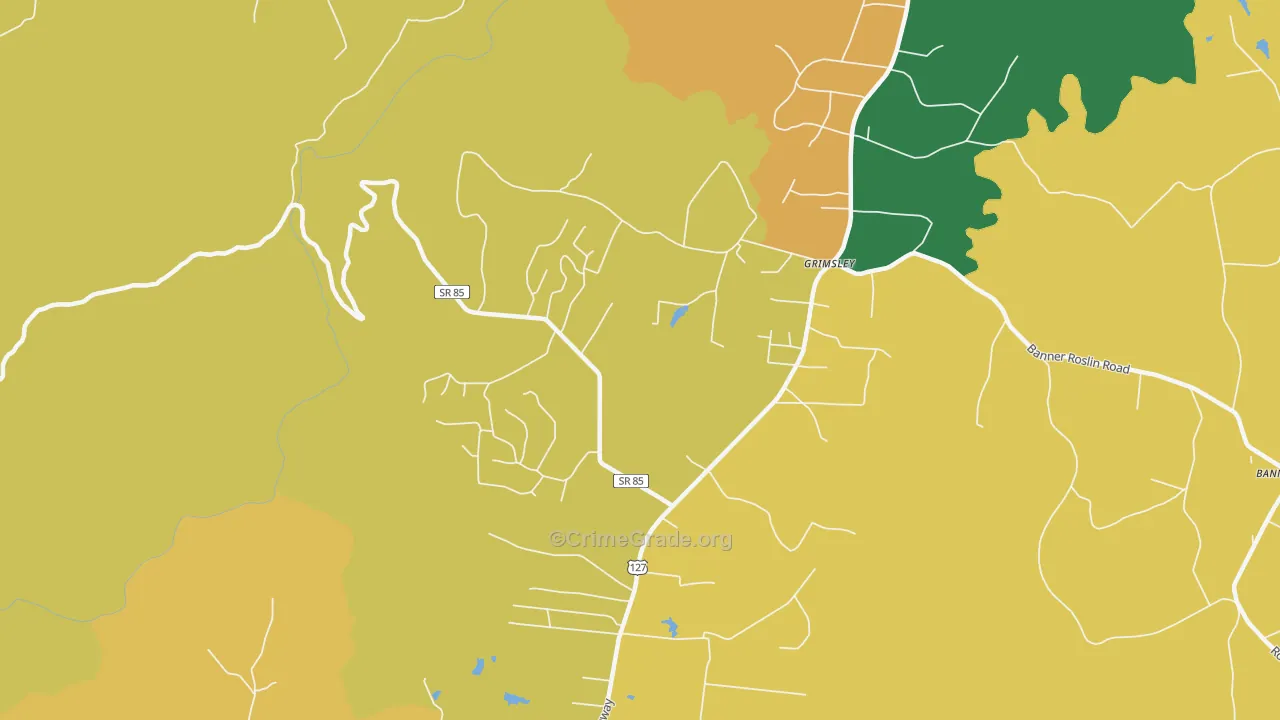 Grimsley, TN Map of Theft Rates