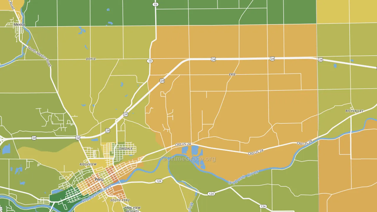 Grissom Arb, IN Map of Theft Rates