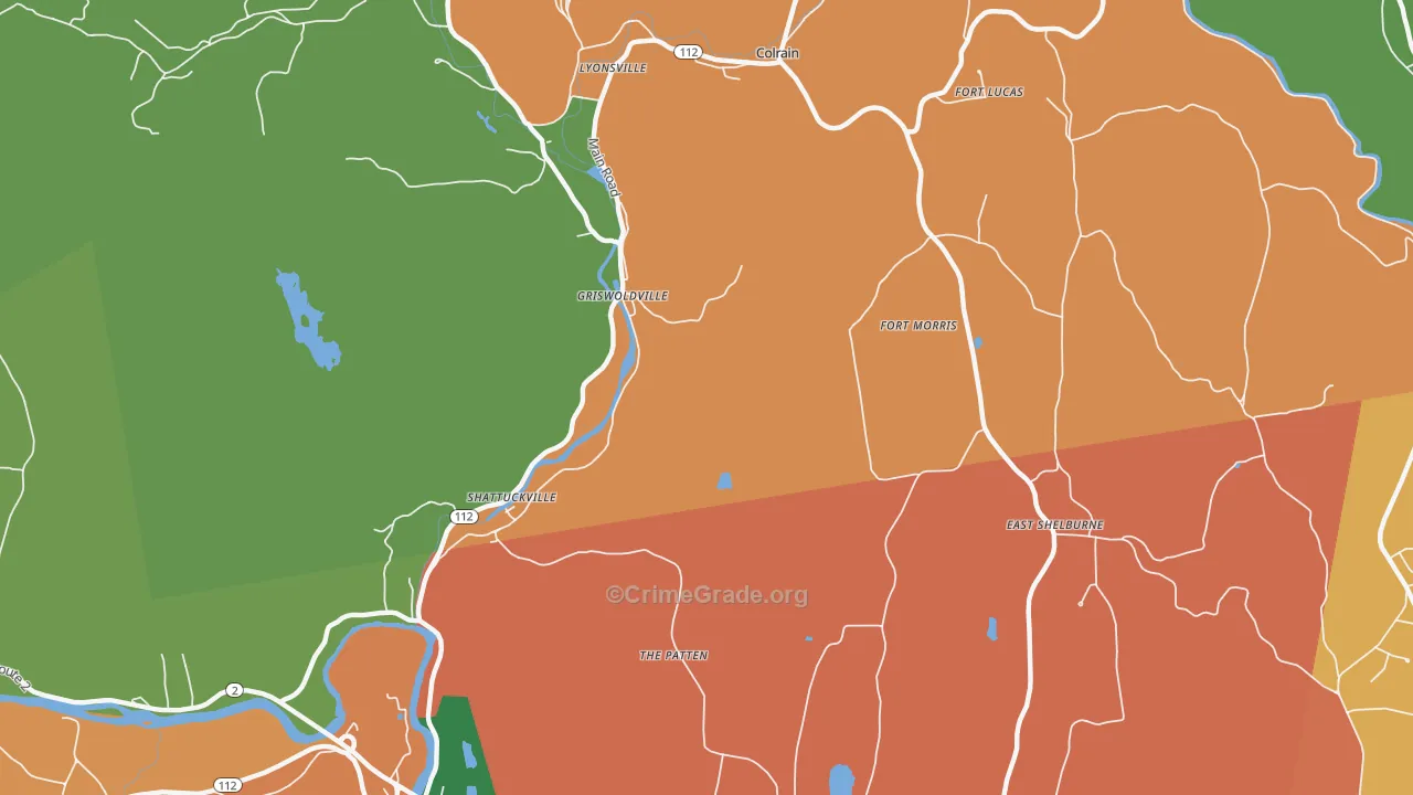 Griswoldville, MA Map of Theft Rates