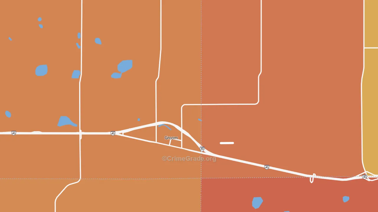 Groom, TX Map of Theft Rates