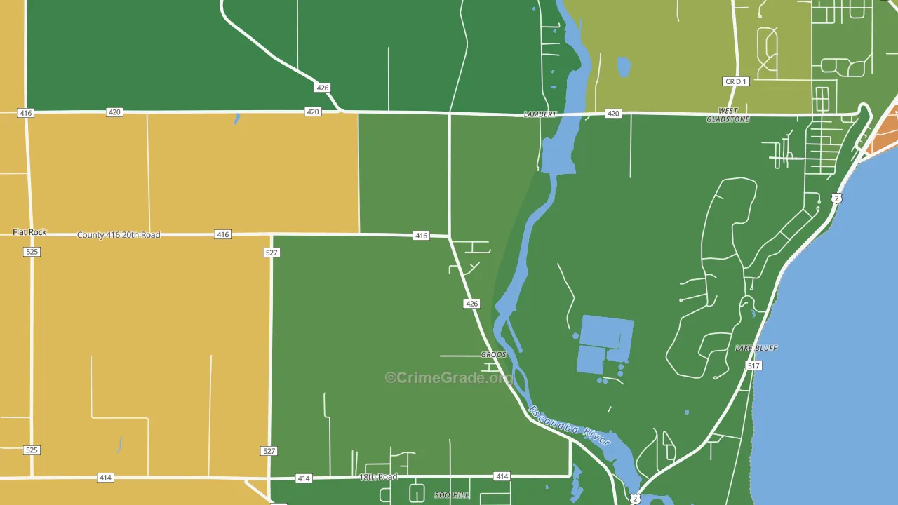 Groos, MI Map of Theft Rates