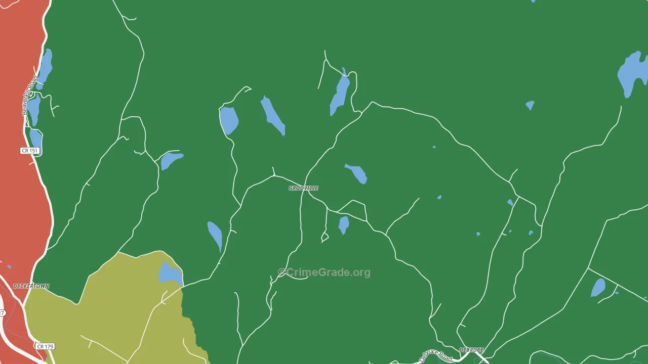 Grooville, NY Map of Theft Rates
