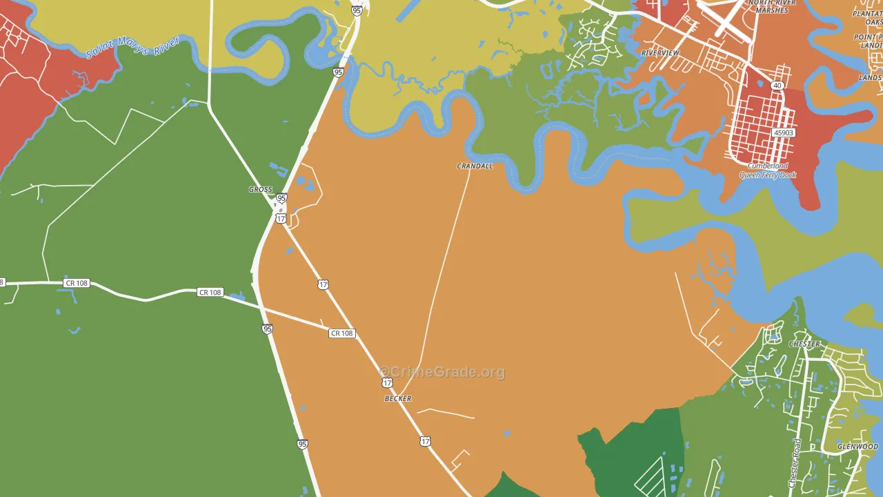 Gross, FL Map of Theft Rates