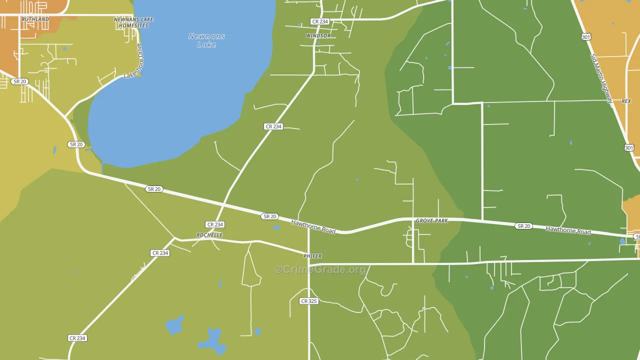 Grove Park, FL Map of Theft Rates