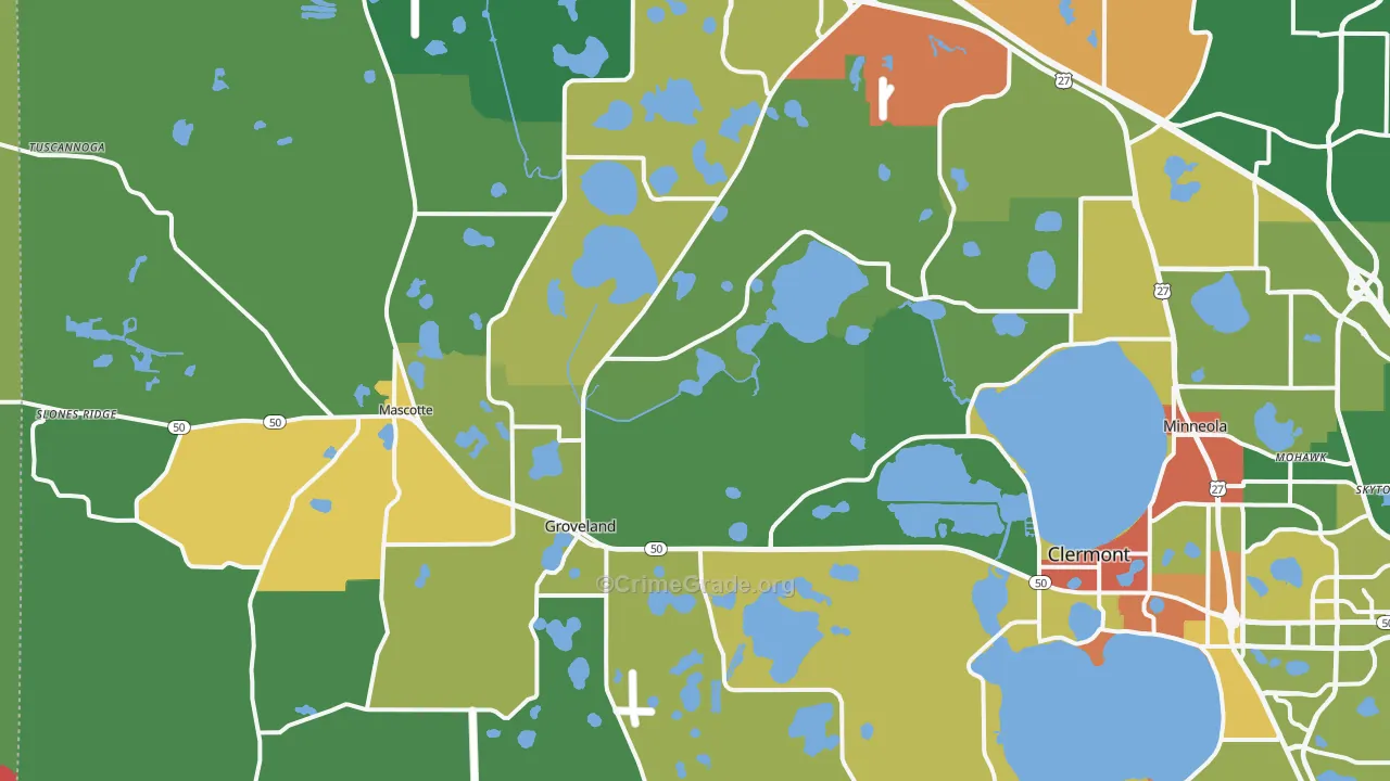 Groveland, FL Map of Theft Rates