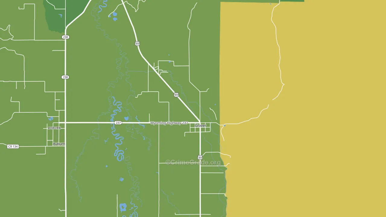 Grover, WY Map of Theft Rates