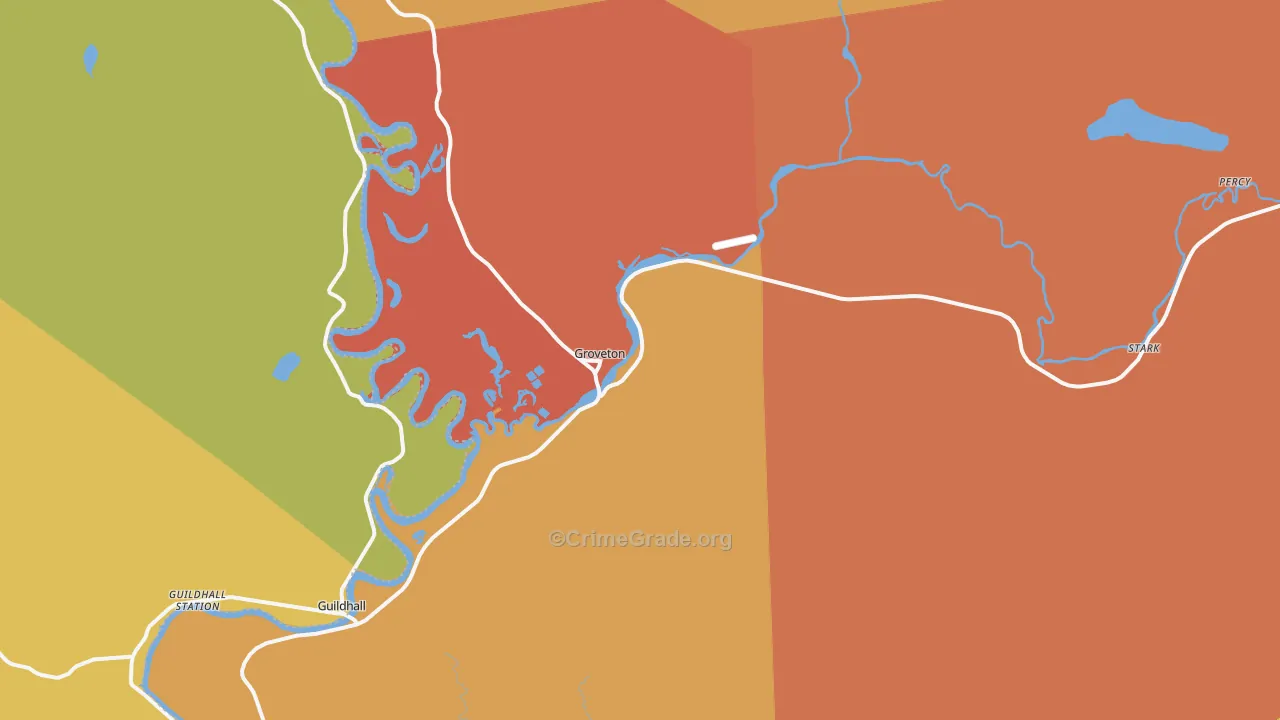 Groveton, NH Map of Theft Rates