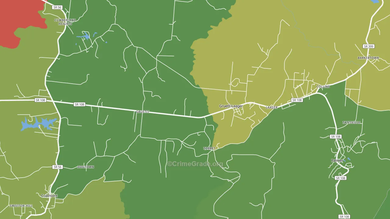 Gruetli-Laager, TN Map of Theft Rates