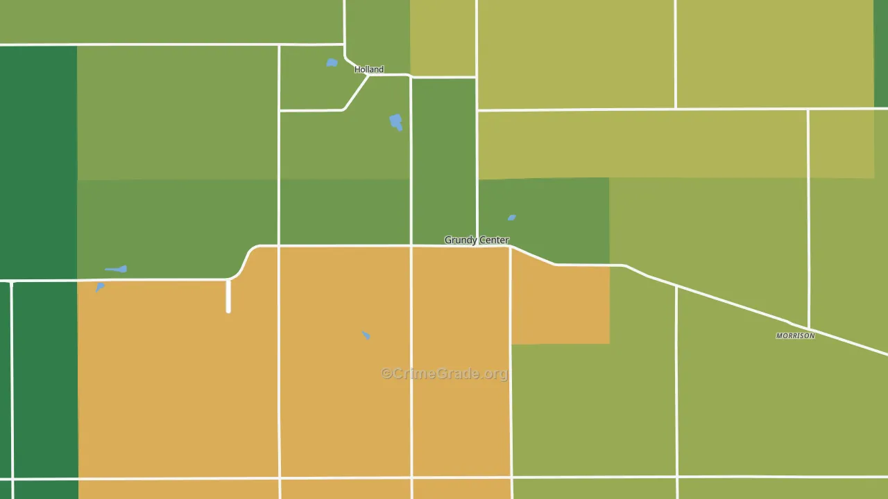 Grundy Center, IA Map of Theft Rates