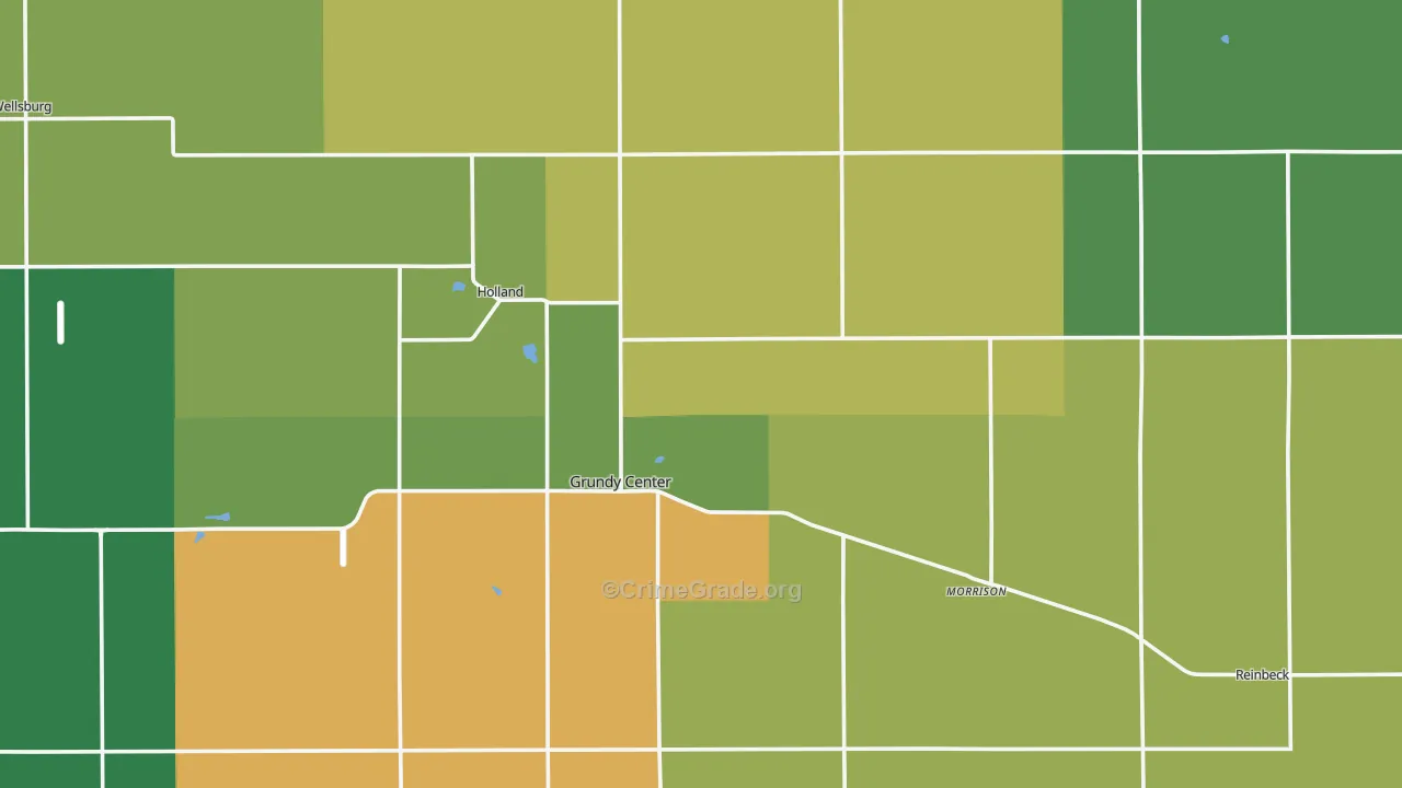 Grundy County, IA Map of Theft Rates