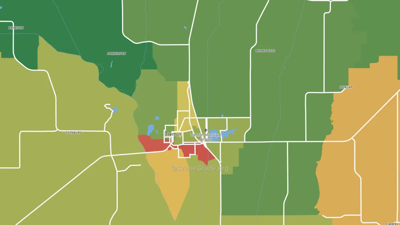 Grundy County, MO Map of Theft Rates